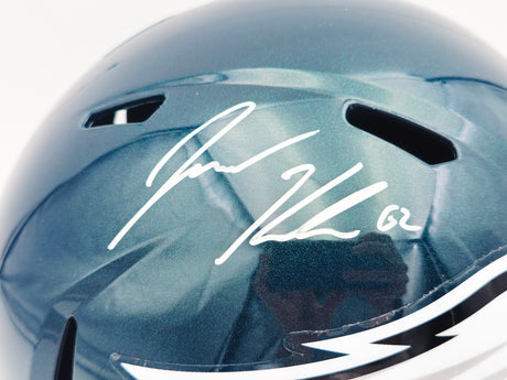 Jason Kelce Autographed Philadelphia Eagles Green Full Size Replica Speed Helmet Beckett BAS QR Stock #232722