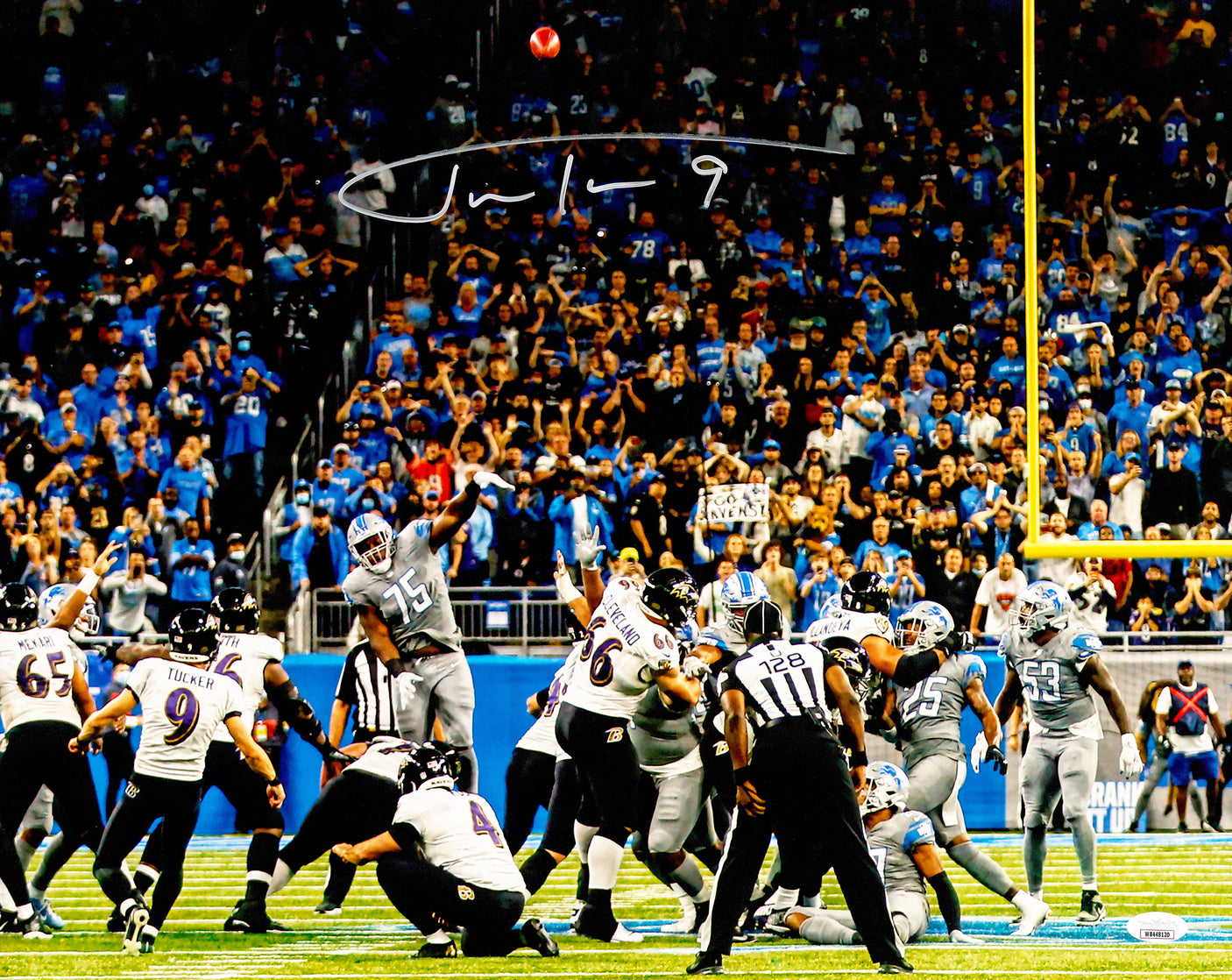 Justin Tucker Autographed 16x20 Photo Baltimore Ravens JSA Stock #232739