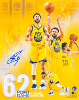 Stephen Curry Autographed 16x20 Photo Golden State Warriors 62 Point Game Beckett BAS QR Stock #216831
