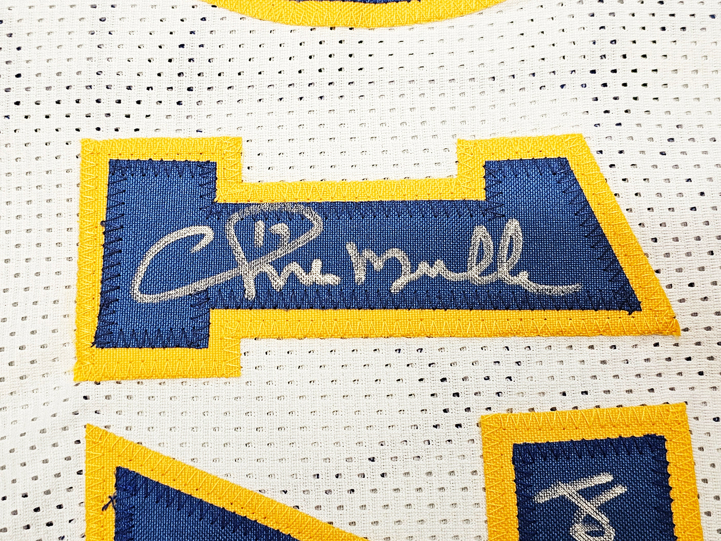 Golden State Warriors Chris Mullin, Tim Hardaway & Mitch Richmond Autographed White Jersey Run TMC "HOF" Beckett BAS Witness Stock #216816
