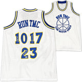 Golden State Warriors Chris Mullin, Tim Hardaway & Mitch Richmond Autographed White Jersey Run TMC Beckett BAS Witness Stock #216817