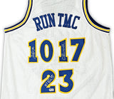 Golden State Warriors Chris Mullin, Tim Hardaway & Mitch Richmond Autographed White Jersey Run TMC Beckett BAS Witness Stock #216817