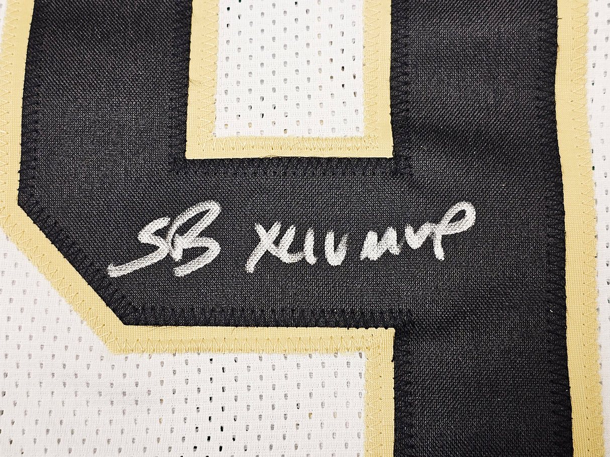 New Orleans Saints Drew Brees Autographed White Jersey "SB XLIV MVP" Beckett BAS Witness Stock #216828