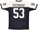 Dallas Cowboys Mark Stepnoski Autographed Dark Blue Jersey Beckett BAS Stock #216614
