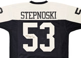 Dallas Cowboys Mark Stepnoski Autographed Dark Blue Jersey Beckett BAS Stock #216614