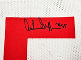 Ohio State Buckeyes Archie Griffin Autographed White Jersey "HT 1974/75" Beckett BAS Witness Stock #216728