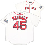Boston Red Sox Pedro Martinez Autographed White Nike Jersey Size XL 2004 WS Patch Beckett BAS Witness Stock #216947
