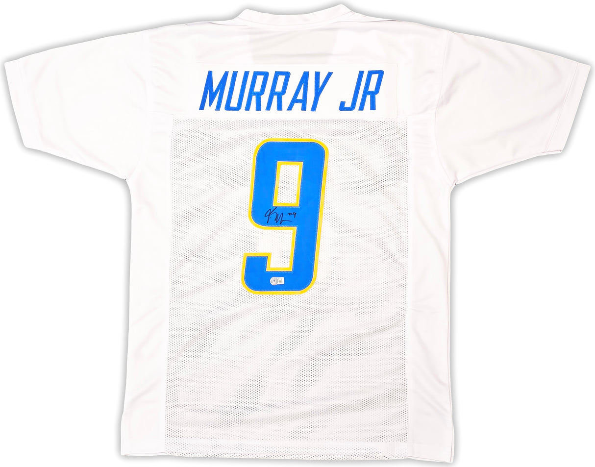 Los Angeles Chargers Kenneth Murray Jr. Autographed White Jersey Beckett BAS Witness Stock #215957