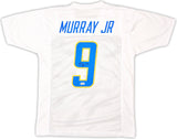 Los Angeles Chargers Kenneth Murray Jr. Autographed White Jersey Beckett BAS Witness Stock #215957