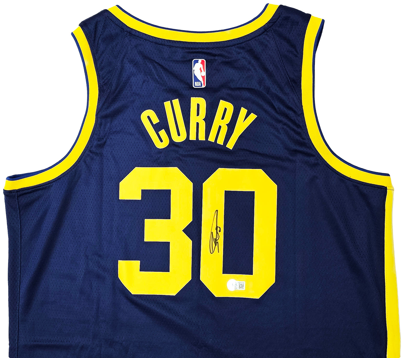 Golden State Warriors Stephen Curry Autographed Blue Jordan Statement Edition Jersey Size 48 Beckett BAS QR Stock #216024