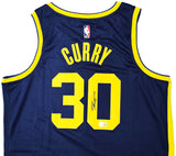 Golden State Warriors Stephen Curry Autographed Blue Jordan Statement Edition Jersey Size 48 Beckett BAS QR Stock #216024
