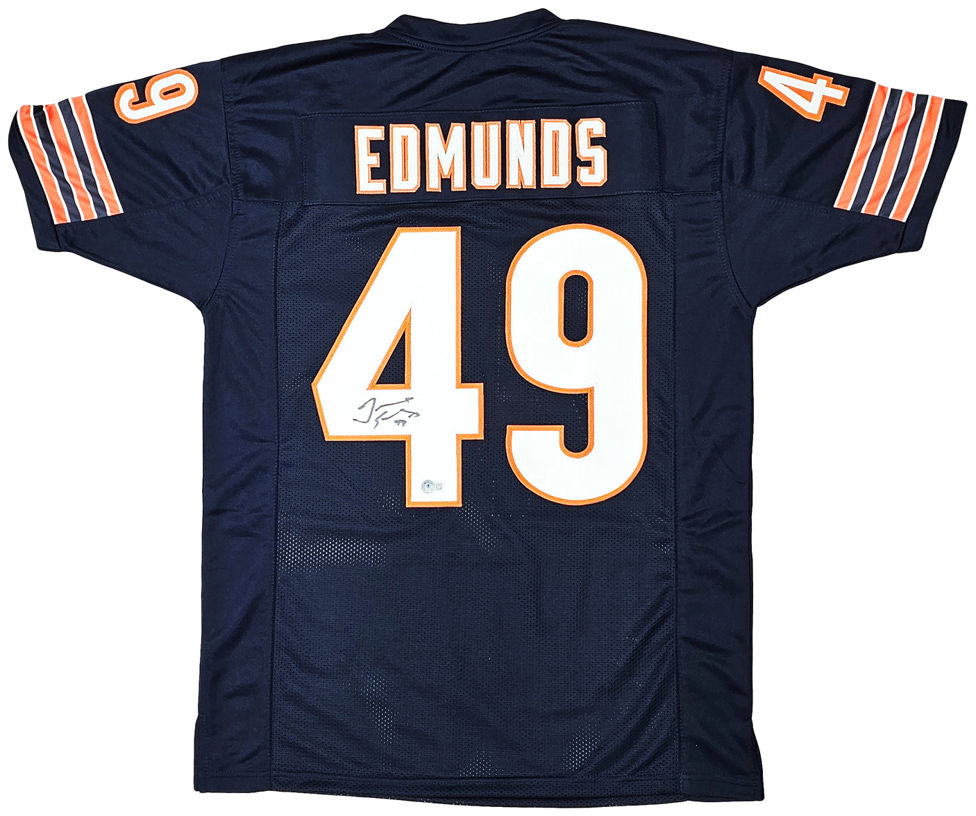 Chicago Bears Tremaine Edmunds Autographed Blue Jersey Beckett BAS QR Stock #216946