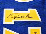 Golden State Warriors Chris Mullin, Tim Hardaway & Mitch Richmond Autographed Blue Jersey Run TMC "HOF" Beckett BAS Witness Stock #216818