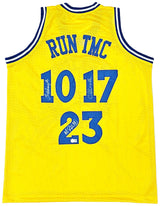 Golden State Warriors Chris Mullin, Tim Hardaway & Mitch Richmond Autographed Yellow Jersey Run TMC Beckett BAS Witness Stock #216823