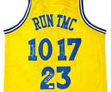 Golden State Warriors Chris Mullin, Tim Hardaway & Mitch Richmond Autographed Yellow Jersey Run TMC Beckett BAS Witness Stock #216823