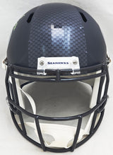 Chris Carson Autographed Seattle Seahawks Blue Full Size Speed Helmet Fanatics Holo Stock #216807