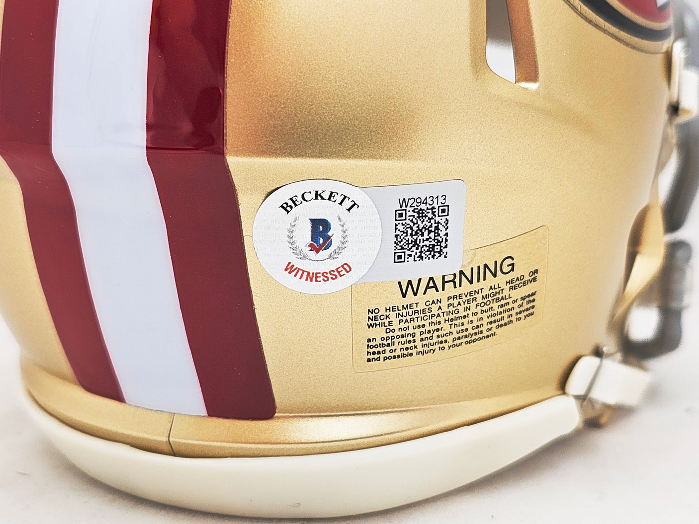 Fred Warner Autographed San Francisco 49ers Gold Speed Mini Helmet Beckett BAS Witness Stock #216804