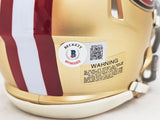 Fred Warner Autographed San Francisco 49ers Gold Speed Mini Helmet Beckett BAS Witness Stock #216804