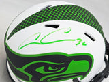 Chris Carson Autographed Seattle Seahawks Lunar Eclipse White Speed Mini Helmet Fanatics Holo Stock #216815