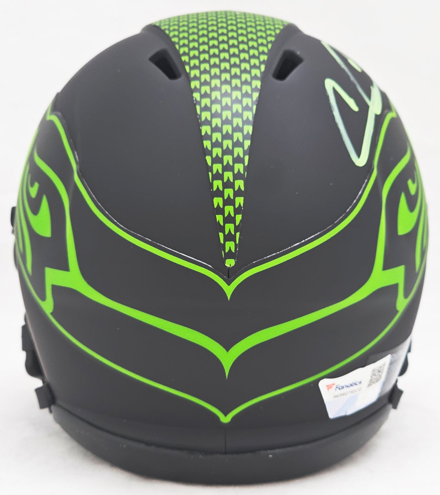 Chris Carson Autographed Seattle Seahawks Eclipse Black Speed Mini Helmet Fanatics Holo Stock #216809