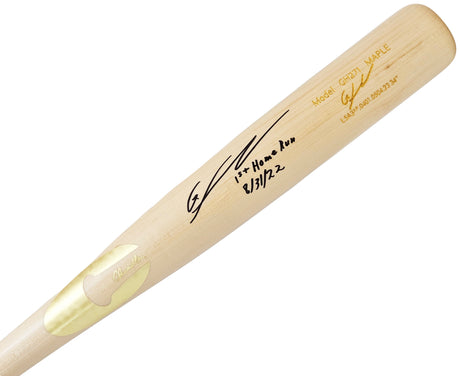 Gunnar Henderson Autographed Blonde Chandler Player Model Bat Baltimore Orioles "1st Homerun 8/31/22" Beckett BAS Witness Stock #216833