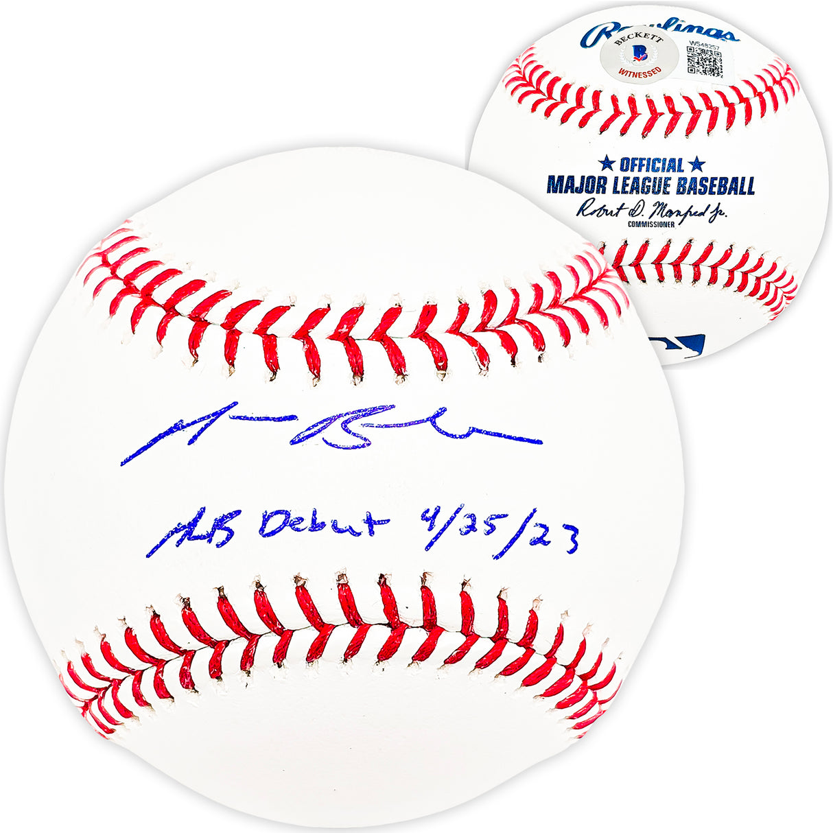 Michael Busch Autographed Baseball Los Angeles Dodgers "MLB Debut 4/25/23" Beckett BAS Witness Stock #216943