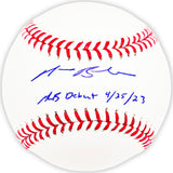Michael Busch Autographed Baseball Chicago Cubs "MLB Debut 4/25/23" Beckett BAS Witness Stock #216943