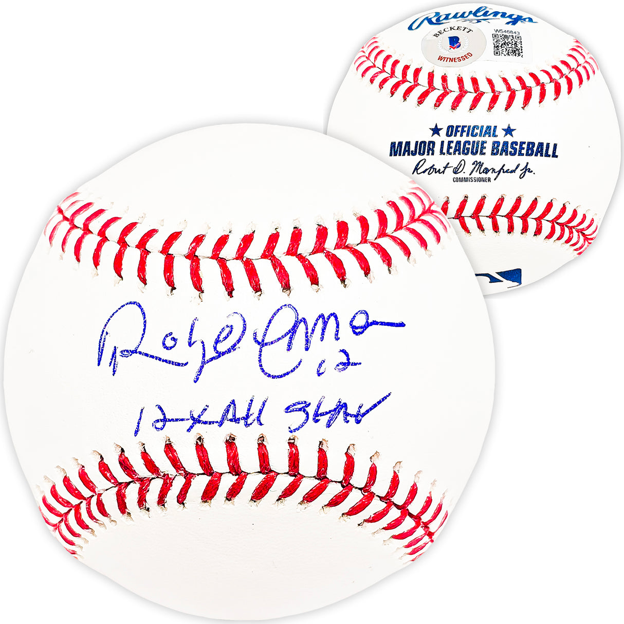 Roberto Alomar Autographed Official MLB Baseball Toronto Blue Jays "12x All Star" Beckett BAS Witness Stock #216740