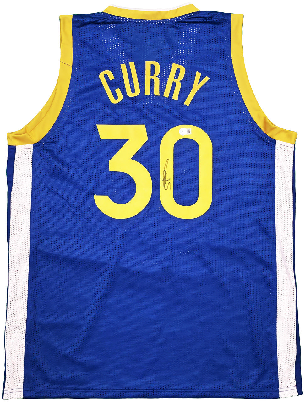 Golden State Warriors Stephen Curry Autographed Blue Jersey Beckett BAS Stock #247904