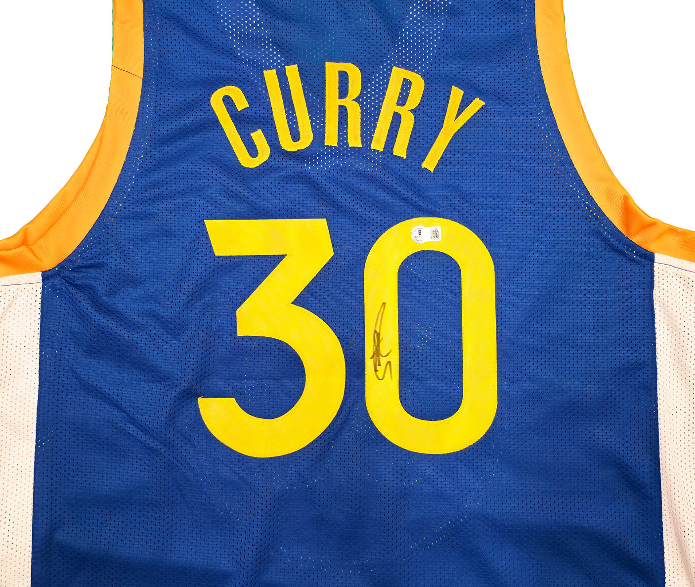 Golden State Warriors Stephen Curry Autographed Blue Jersey Beckett BAS Stock #247904