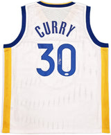 Golden State Warriors Stephen Curry Autographed White Jersey JSA Stock #246198