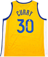 Golden State Warriors Stephen Curry Autographed Yellow Jersey JSA Stock #246197