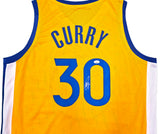Golden State Warriors Stephen Curry Autographed Yellow Jersey JSA Stock #246197