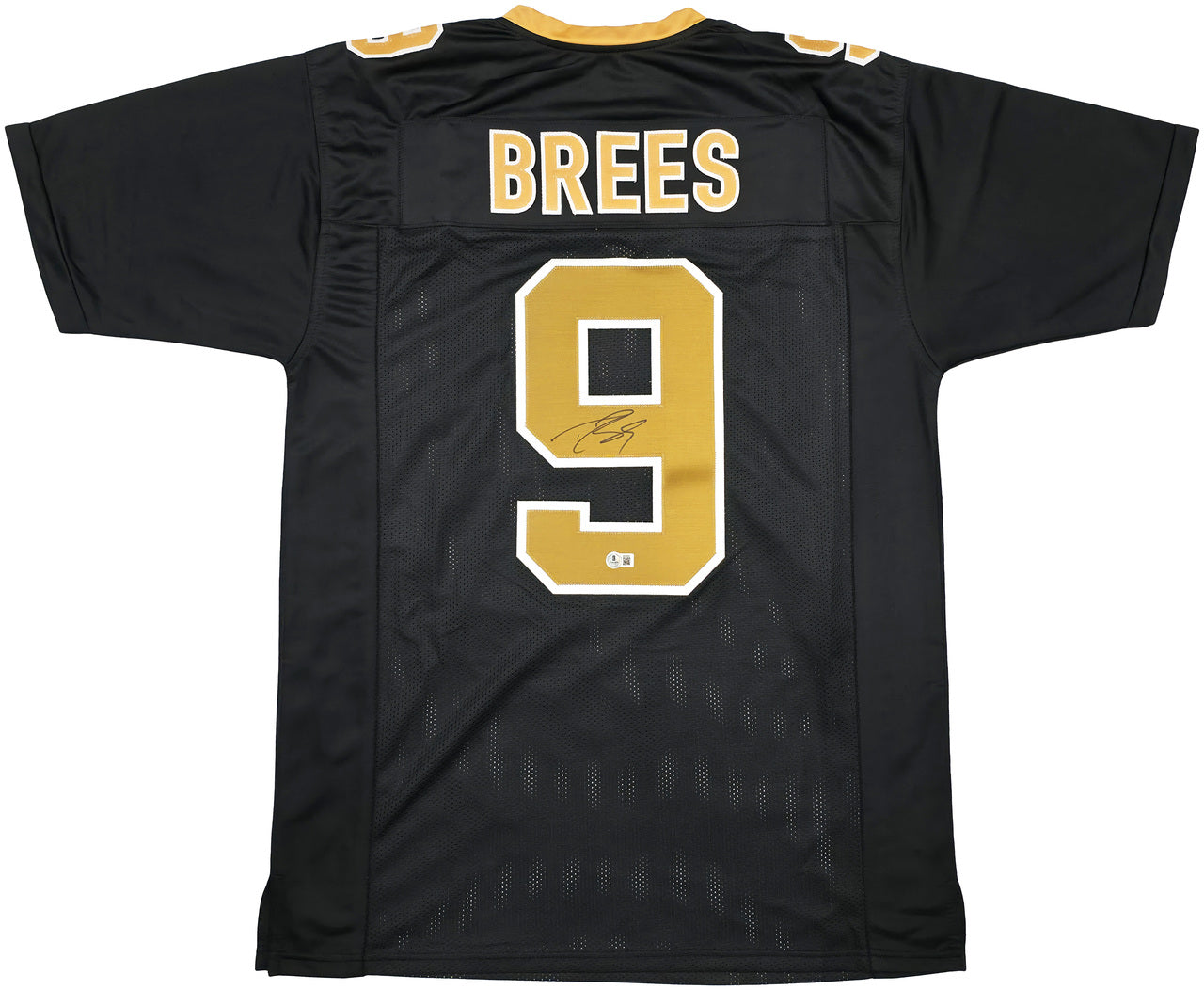 New Orleans Saints Drew Brees Autographed Black Jersey Beckett BAS QR Stock #246269