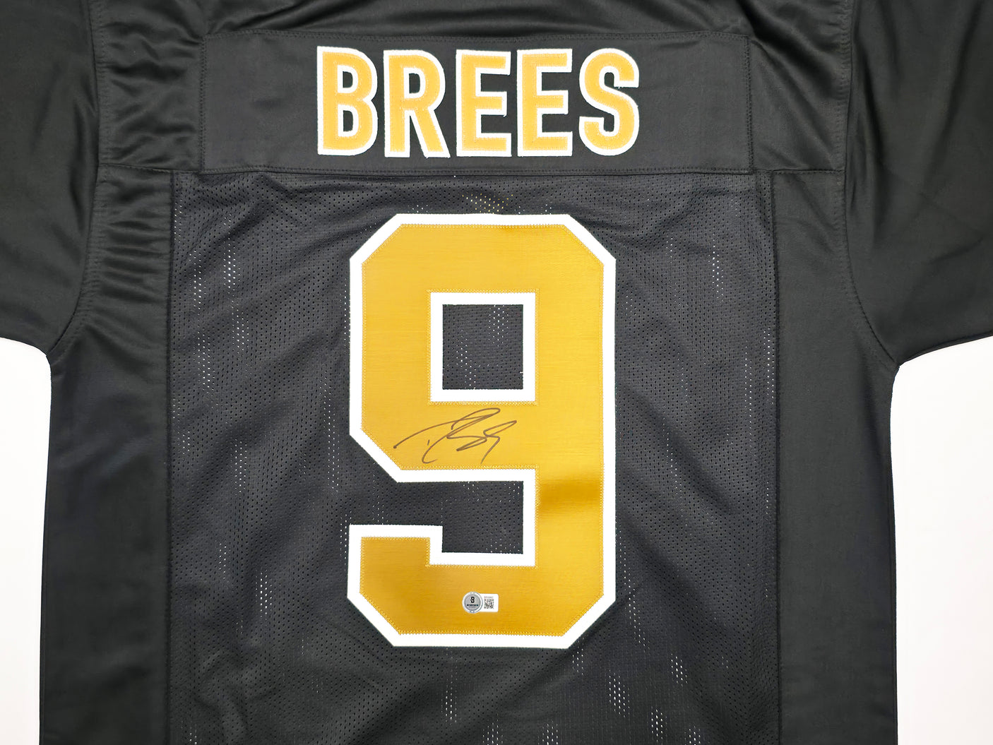 New Orleans Saints Drew Brees Autographed Black Jersey Beckett BAS QR Stock #246269