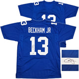 New York Giants Odell Beckham Jr. Autographed Blue Jersey Beckett BAS Witness Stock #246196