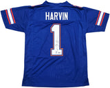 Florida Gators Percy Harvin Autographed Blue Jersey Beckett BAS QR Stock #246192