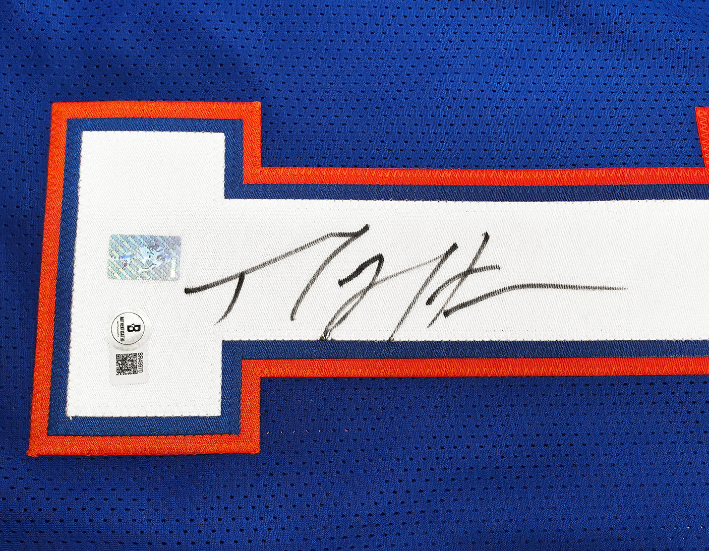 Florida Gators Percy Harvin Autographed Blue Jersey Beckett BAS QR Stock #246192