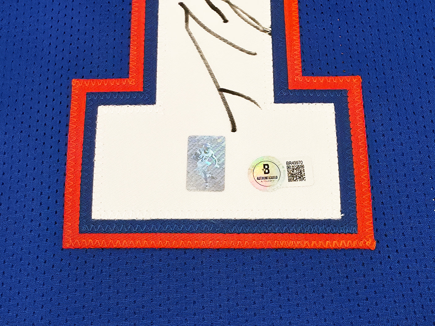 Florida Gators Percy Harvin Autographed Blue Jersey Beckett BAS QR Stock #246192