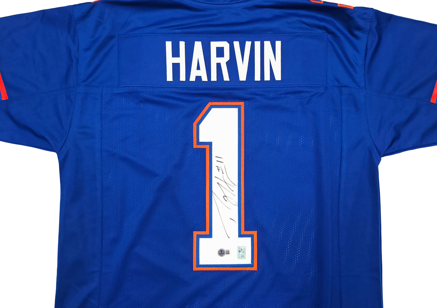 Florida Gators Percy Harvin Autographed Blue Jersey "#11" Beckett BAS QR Stock #246193