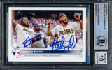 Fernando Tatis Jr. & Vladimir Guerrero Jr. Autographed 2022 Topps Card #320 Auto Grade Gem Mint 10 Beckett BAS #15771772