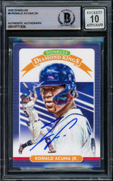 Ronald Acuna Jr. Autographed 2020 Donruss Diamond Kings Card #8 Atlanta Braves Auto Grade Gem Mint 10 Beckett BAS #15771936