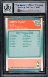Patrick Ewing Autographed 1988-89 Fleer Card #130 New York Knicks Auto Grade Gem Mint 10 Beckett BAS #15772197