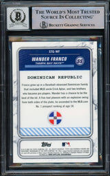 Wander Franco Autographed 2020 Bowman Chrome Rookie Card #STG-WF Tampa Bay Rays Auto Grade Gem Mint 10 Beckett BAS #15772327