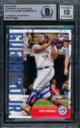 Vladimir Guerrero Jr. Autographed 2020 Topps Highlights Card #VGJ-18 Toronto Blue Jays Auto Grade Gem Mint 10 Beckett BAS #15772900
