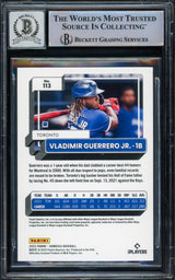 Vladimir Guerrero Jr. Autographed 2022 Donruss Card #113 Toronto Blue Jays Auto Grade Gem Mint 10 Beckett BAS #15773059
