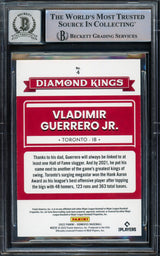 Vladimir Guerrero Jr. Autographed 2022 Donruss Diamond Kings Card #4 Toronto Blue Jays Auto Grade Gem Mint 10 Beckett BAS #15773064