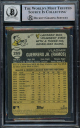 Vladimir Guerrero Jr. Autographed 2022 Topps Heritage Card #269 Toronto Blue Jays Auto Grade Gem Mint 10 Beckett BAS #15773073