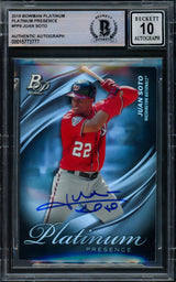 Juan Soto Autographed 2019 Bowman Platinum Presence Card #PP9 New York Yankees Auto Grade Gem Mint 10 Beckett BAS #15773777