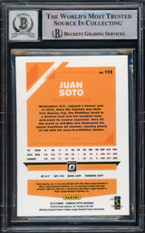 Juan Soto Autographed 2019 Donruss Optic Card #113 New York Yankees Auto Grade Gem Mint 10 Beckett BAS #15773780